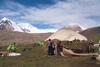 Mongolia - Altai mountains: Mt Khuiten - assembling a ger / yurt - photo by A.Summers
