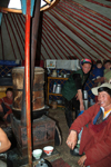 Mongolia - Open Mongolian Steppe: family in a ger or yurt - photo by A.Summers