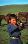 Mongolia - Uvs province: hearder boy - photo by A.Summers