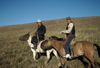 Mongolia - Khentii province: local people on horses - photo by A.Summers