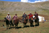 Mongolia - Uvs province: mounted herders and yurt / ger - photo by A.Summers