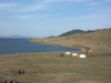 Mongolia - Arkhangai province - Great White Lake / Terkhiin Tsagaan Nuur: lake and gers / yurts - Central Mongolia - photo by P.Artus