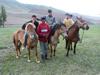 Mongolia - Moron: nomadic boys and their Mongolian horses - photo by P.Artus
