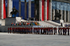 Ulan Bator / Ulaanbaatar, Mongolia: soldiers and musicians - stairs of the Parliament building, Suhbaatar square - photo by A.Ferrari