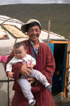 Mongolia - Open Mongolian Steppe: family and Ger Turkish name yurt)  (photo by Ade Summers)
