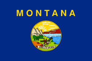Montana flag - motto: oro y plate - United States of America / Estados Unidos / Etats Unis / EE.UU / EUA / USA-