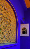 Marrakesh - Morocco: Majorelle Gardens - lovely window - owned by Yves Saint Laurent - photo by Sandia