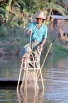 Myanmar / Burma - Inle Lake: a fisherman at work (photo by J.Kaman)