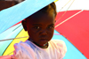Windhoek, Khomas Region, Namibia: a girl from Katatura - umbrella - photo by Sandia