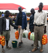 Kunene region, Namibia: selling oranges-on the road - photo by Sandia