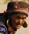 Nepal - Langtang region - Tamang woman with her typical earing - photo by E.Petitalot