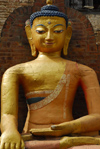 Kathmandu, Nepal: a stone statue of Buddha in meditation - photo by E.Petitalot