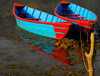 Pokhara, Nepal: colorful small boats on Phewa lake - photo by E.Petitalot