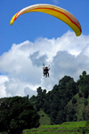 Nepal, Pokhara: paraglider landing outside Pokhara - photo by J.Pemberton