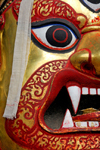 Kathmandu, Nepal: Seto Bhairab (White Demon) golden mask in Durbar Square - revealed for Indra Jatra festival - one of the most important deities of Nepal, sacred to Hindus and Buddhists alike - photo by J.Pemberton