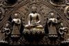 Kathmandu, Nepal: detail from Seto Machhendranath temple - Buddha - metal figures - photo by J.Pemberton