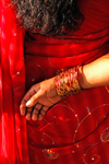 Kathmandu, Nepal: red sari and bangle detail - photo by J.Pemberton