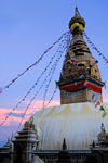 Kathmandu valley, Nepal: Swayambunath temple - stupa at sundown - photo by J.Pemberton