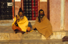 Kathmandu, Nepal: pair of Sadhus - ascetic men dedicated to achieving liberation (moksha) through meditation and contemplation - photo by W.Allgwer