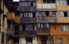 Kathmandu, Nepal: timber balconies - housing in the old town - photo by W.Allgwer