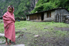 Annapurna region, Nepal: child wrapped in a pink blanket - photo by M.Wright