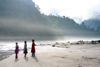 Narayani Zone, Nepal: three girls near the Trisuli River - photo by M.Wright