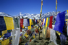 Muktinath, Annapurna area, Mustang district, Dhawalagiri Zone, Nepal: payer flags - 'tarcho' - photo by W.Allgwer