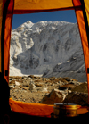 Khumbu region, Solukhumbu district, Sagarmatha zone, Nepal: expedition tent at the Island peak base camp - Imja Tse - photo by E.Petitalot