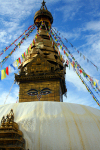 Nepal - Kathmandu valley: Swayambhunath temple - stupa - Chorten - temple of the monkey - Unesco world heritage site (photo by J.Kaman)