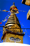 Nepal - Kathmandu: Swayambhunath chorten - stupa - under the eyes of Buddha (photo by G.Friedman)