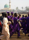 Kano, Nigeria: Salla Durbar festival - the procession passes near Gidan Makama Mosque - drummers - Eid al-Adha - Ad el-Kebir - photo by A.Obem
