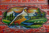 Peshawar, NWFP, Pakistan: detail of a truck painting - grouse and mountains - photo by G.Koelman