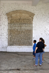 Panama City: a family reads about the history Panama at Las Bovedas, Plaza de Fancia, Casco Viejo - photo by H.Olarte