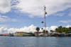 Panama - Bocas del Toro - Isla Colon - radio antenna on the waterfront - photo by H.Olarte