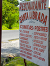 Panama - El Valle de Anton: sign outside a restaurant - Santa Librada - photo by H.Olarte