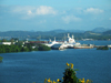 Panama Canal: ship is moored at the old Rodman Naval Base - photo by H.Olarte
