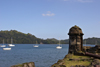 Fuerte de Santiago de la Gloria - yachts and the Caribbean sea, Portobello Panama - photo by H.Olarte