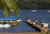 Sailboats and water taxis near the Portobello pier, Coln, Panama, Central America - photo by H.Olarte