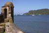 Fuerte de San Jeronimo - guerite and sea, Portobello, Coln, Panama, Central America - photo by H.Olarte