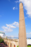 Panama City / Ciudad de Panama: Casco Viejo - Plaza de Francia - obelisk and the Bovedas promenade - photo by M.Torres