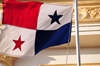 Panama City / Ciudad de Panama: Casco Viejo - Panamian flag at the Palacio de Gobierno - architect Genaro Ruggieri - photo by M.Torres
