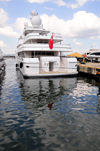 Panama City / Ciudad de Panama: Flamengo island marina - British yacht - Amador causeway - photo by M.Torres