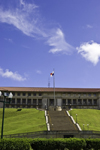 Panama canal: Panama Canal Authority Administration building, built on an artificial mound at the base of Ancon Hill - designed by Austin W. Lord, head of the department of architecture at Columbia University - Balboa - photo by H.Olarte