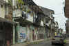 Panama City / Ciudad de Panama: run down houses of El Chorrillo, still lacking investment after the damage inflicted during the American invasion - photo by D.Smith