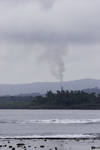 Galeta Island, Coln province, Panama: air pollution nearby - smoke stack - photo by H.Olarte