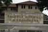 Santiago de Veraguas, Panama: Escuela Normal Juan Demostenes Arosemena -  school for teachers named after the 15th president of Panama - sign - photo by H.Olarte