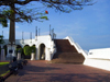 Panama City: Ferdinand de Lesseps monument and stairs to Las Bovedas - Plaza de Francia - photo by H.Olarte