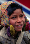 Ausangate massif, Cuzco region, Peru: smiling boy in a rural town  Quechua people - photo by C.Lovell