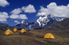 Ausangate massif, Cuzco region, Peru: camp #6 near the village of Pacchanta with Nevado Ausangate behind- Peruvian Andes - photo by C.Lovell