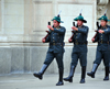 Lima, Peru: soldiers march carrying rifles with baionets - Government Palace - Plaza de Armas - photo by M.Torres